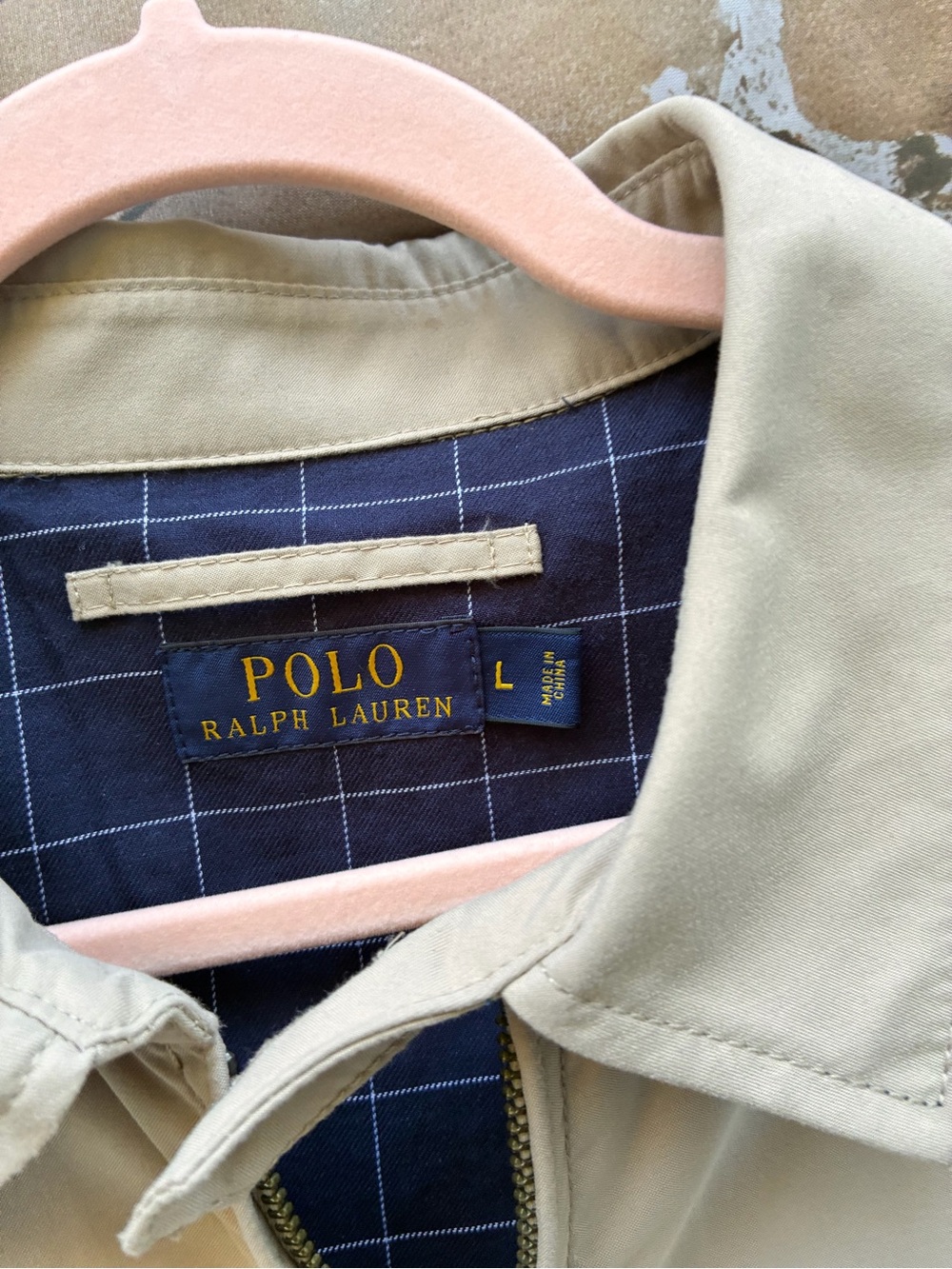 Polo by Ralph Lauren L Light Tan Zip-Front Harrington Jacket - Picture 6 of 11